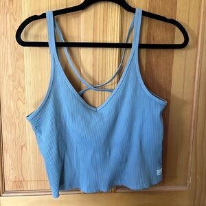 Vuori NWOT size L grey cross back bra / training top